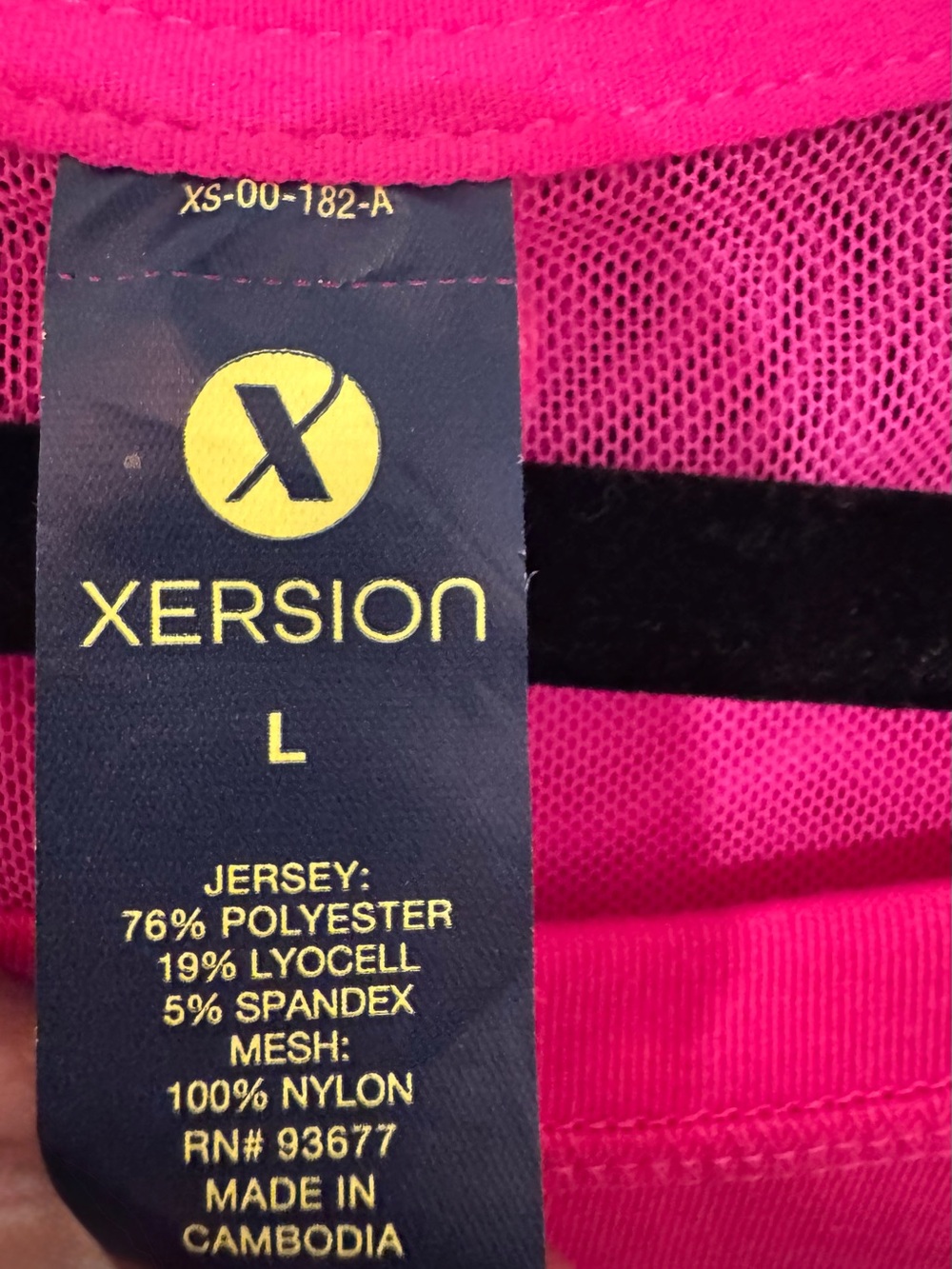 Xersion Hot Pink Short Sleeve Breast Cancer Heart Ribbon with Mesh Tee - Picture 5 of 6